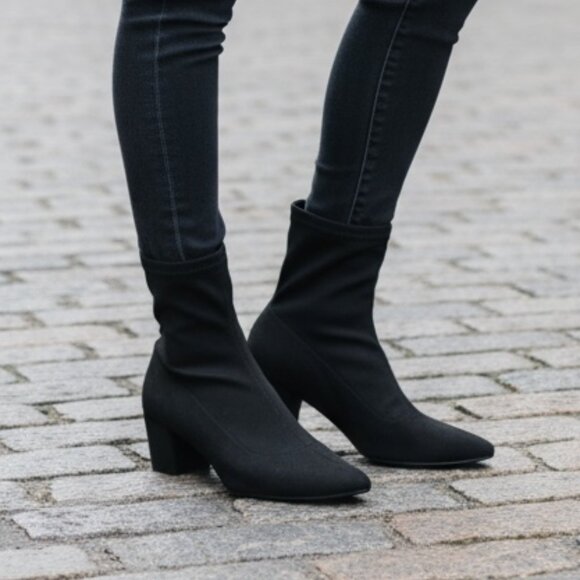 Lulus Women's Black Aeryn Suede Pointed-Toe Mid-Calf Boots Size 8.5 (NEW IN BOX) - Picture 2 of 9